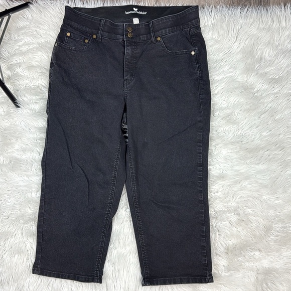 Woman Within Black Cropped Capri Style Jeans - Picture 3 of 7